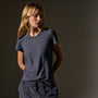 Sheer Slub Crew Neck Tee in Blue Noir | James Perse Los Angeles