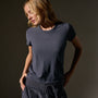 Sheer Slub Crew Neck Tee in Blue Noir | James Perse Los Angeles
