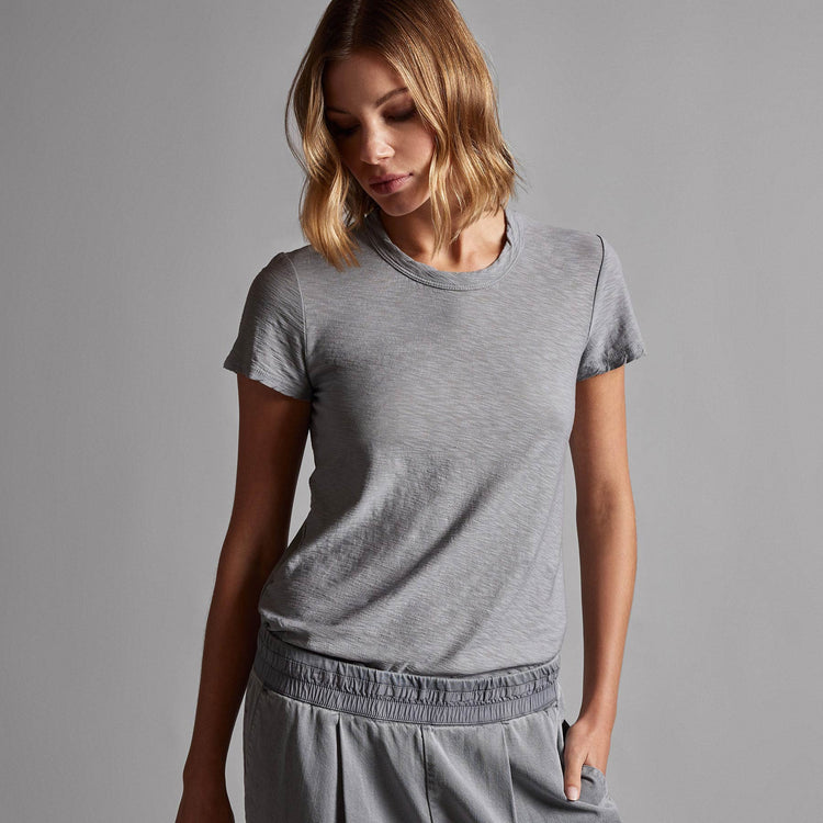 Sheer Slub Crew Neck Tee in Breeze | James Perse Los Angeles