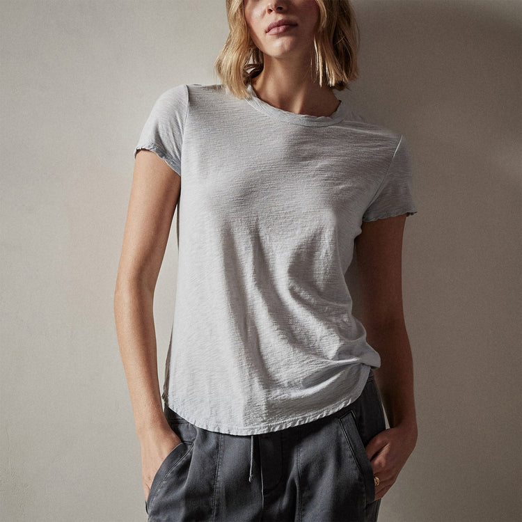 Sheer Slub Crew Neck Tee in Baby Blue | James Perse Los Angeles