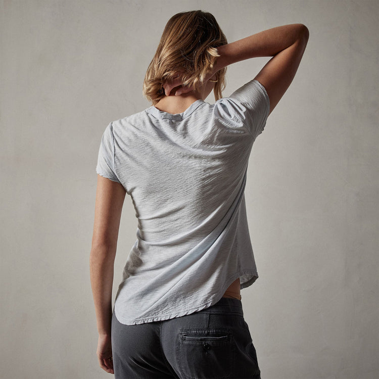 Sheer Slub Crew Neck Tee in Baby Blue | James Perse Los Angeles