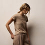 Sheer Slub Crew Neck Tee in Coffee | James Perse Los Angeles