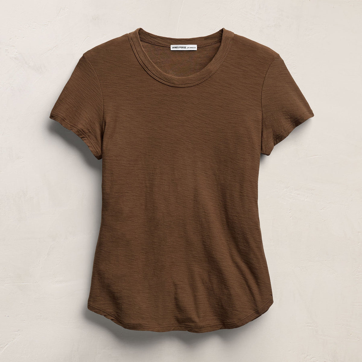 Sheer Slub Crew Neck Tee in Cocoa | James Perse Los Angeles