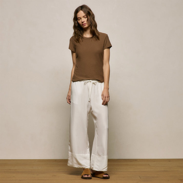 Sheer Slub Crew Neck Tee in Cocoa | James Perse Los Angeles