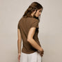 Sheer Slub Crew Neck Tee in Cocoa | James Perse Los Angeles
