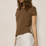 Sheer Slub Crew Neck Tee in Cocoa | James Perse Los Angeles