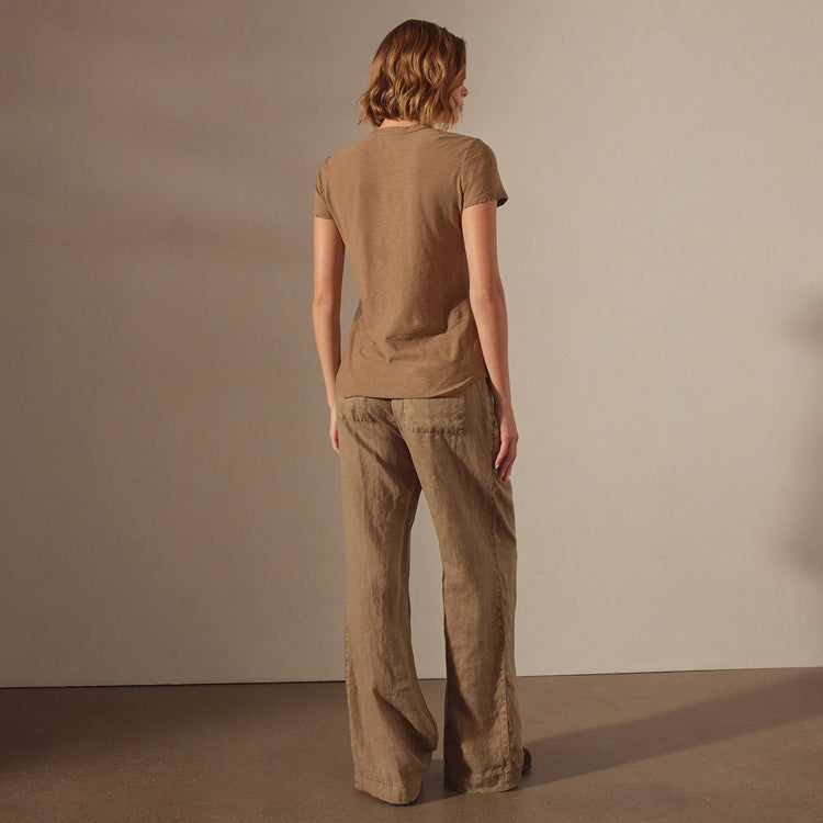 Sheer Slub Crew Neck Tee in Cashew | James Perse Los Angeles