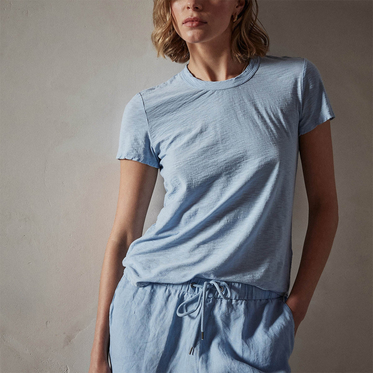 Sheer Slub Crew Neck Tee in Delta | James Perse Los Angeles