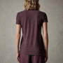 Sheer Slub Crew Neck Tee in Eggplant | James Perse Los Angeles