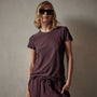Sheer Slub Crew Neck Tee in Eggplant | James Perse Los Angeles