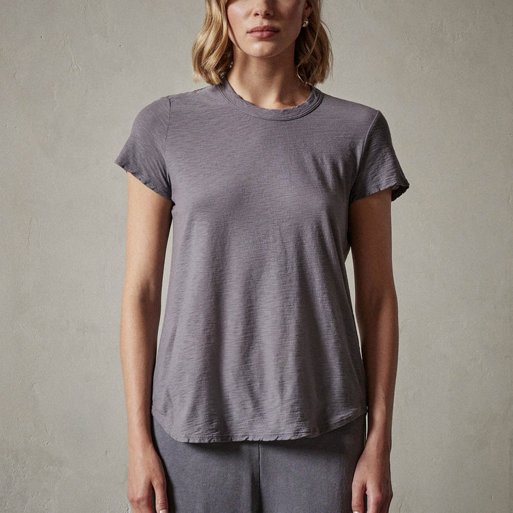 Sheer Slub Crew Neck Tee in Flannel | James Perse Los Angeles