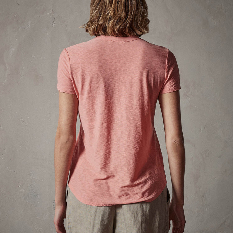 Sheer Slub Crew Neck Tee in Flamingo | James Perse Los Angeles