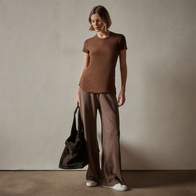 Sheer Slub Crew Neck Tee in Fox | James Perse Los Angeles