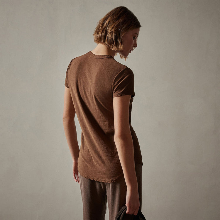 Sheer Slub Crew Neck Tee in Fox | James Perse Los Angeles