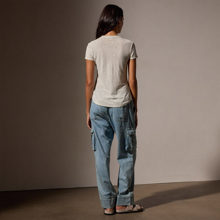 Sheer Slub Crew Neck Tee in Frost | James Perse Los Angeles