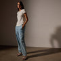 Sheer Slub Crew Neck Tee in Frost | James Perse Los Angeles