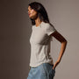 Sheer Slub Crew Neck Tee in Frost | James Perse Los Angeles