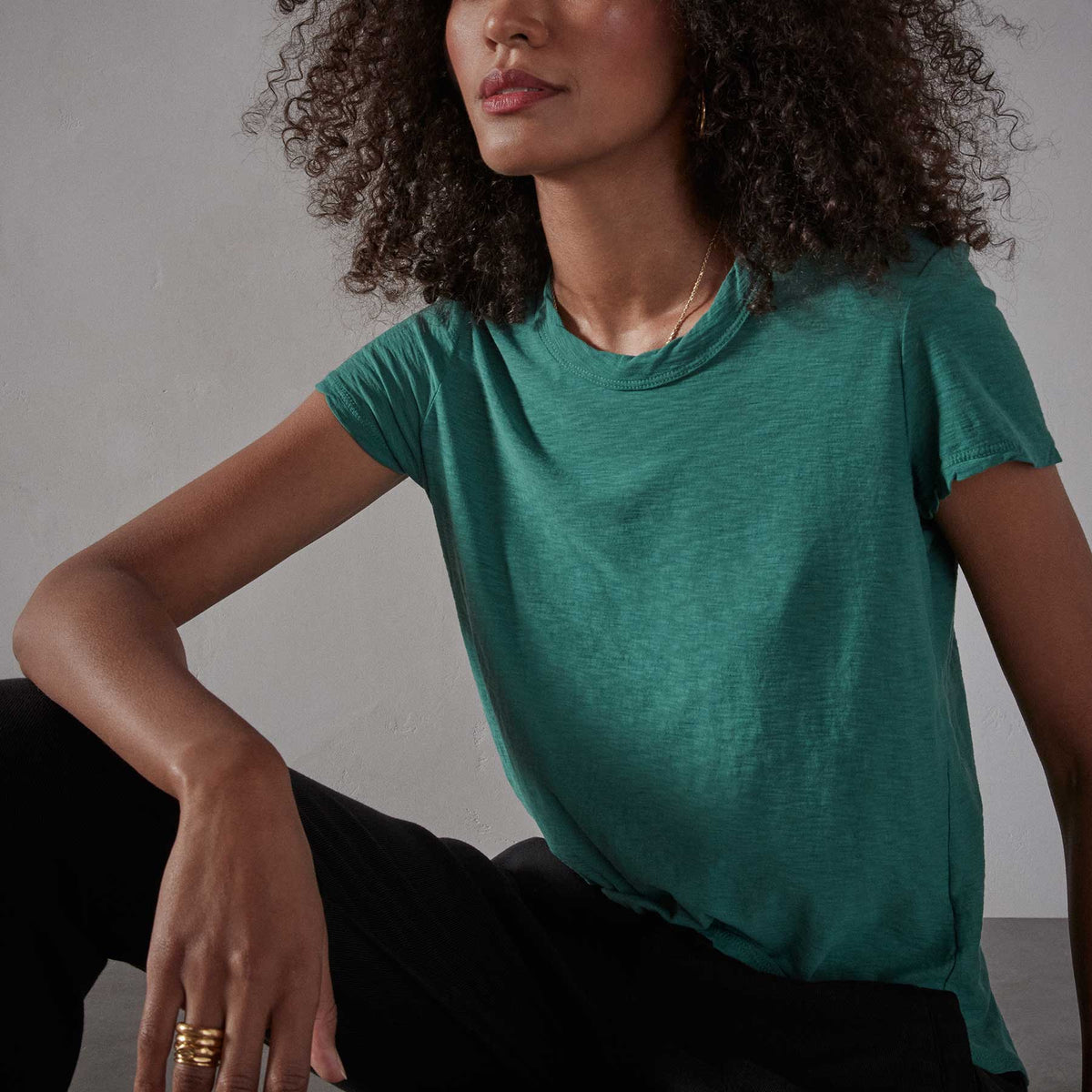 Sheer Slub Crew Neck Tee - Fuji | James Perse Los Angeles