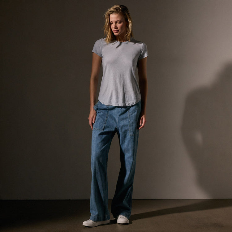 Sheer Slub Crew Neck Tee in Grey Glacier | James Perse Los Angeles