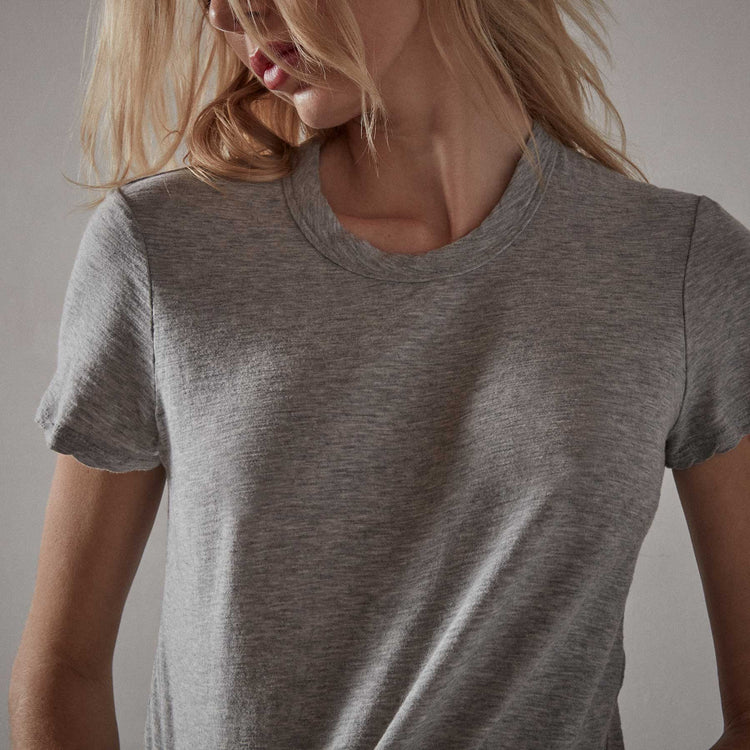Sheer Slub Crew Neck Tee - Heather Grey | James Perse Los Angeles
