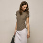 Sheer Slub Crew Neck Tee in Light Olive | James Perse Los Angeles
