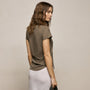 Sheer Slub Crew Neck Tee in Light Olive | James Perse Los Angeles