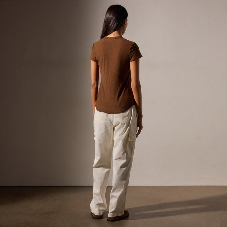 Sheer Slub Crew Neck Tee in Light Roast | James Perse Los Angeles