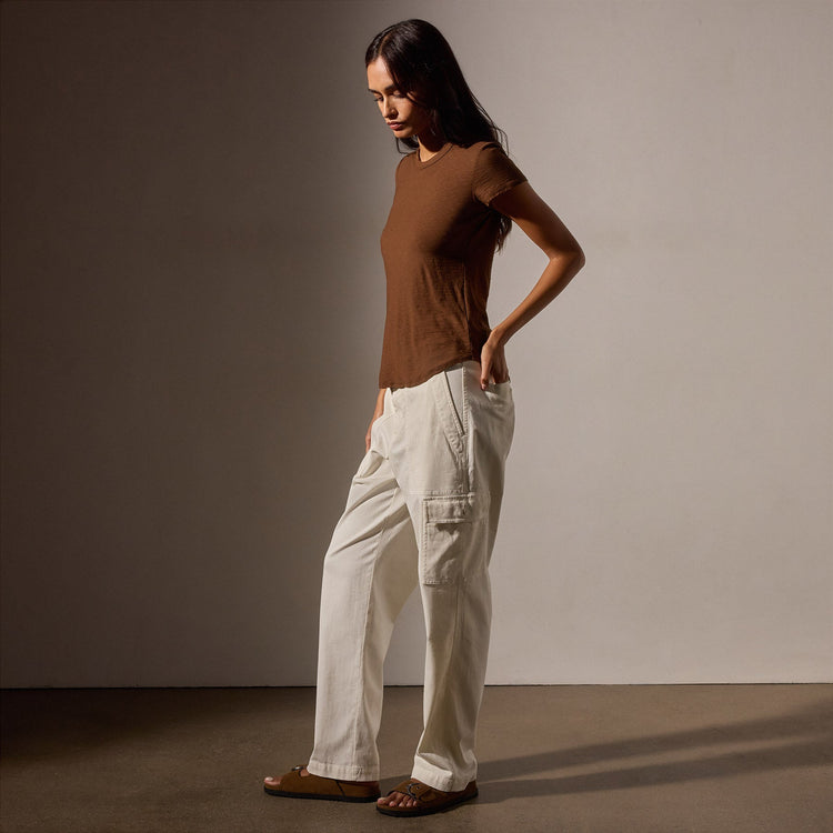 Sheer Slub Crew Neck Tee in Light Roast | James Perse Los Angeles