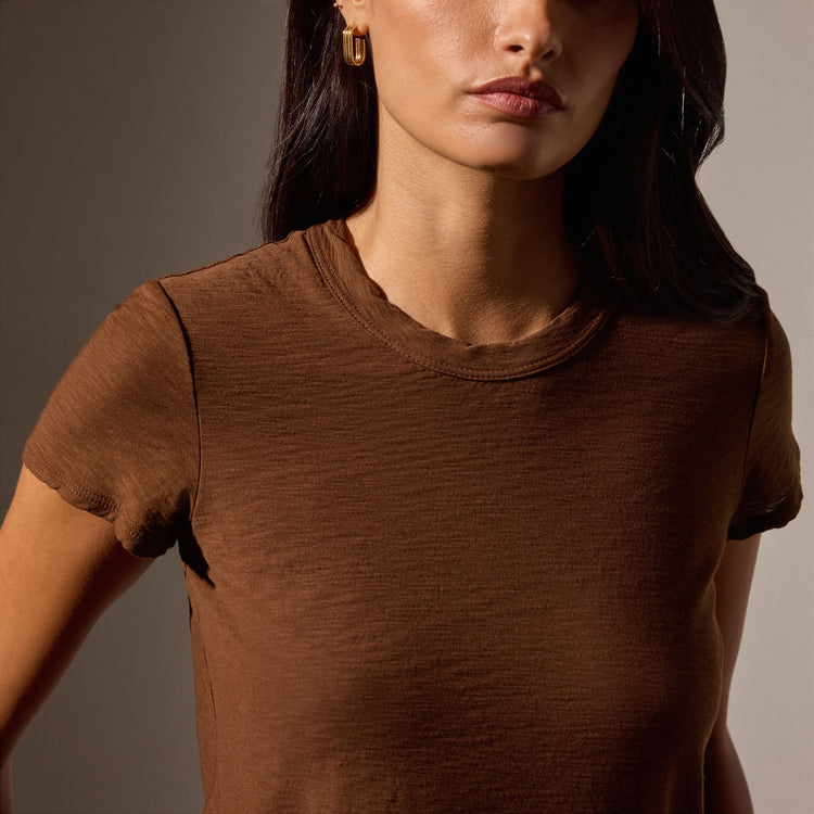 Sheer Slub Crew Neck Tee in Light Roast | James Perse Los Angeles
