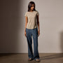 Sheer Slub Crew Neck Tee in Light Tan | James Perse Los Angeles