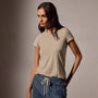 Sheer Slub Crew Neck Tee in Light Tan | James Perse Los Angeles