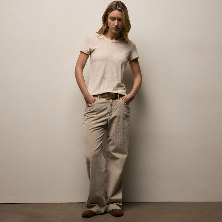 Sheer Slub Crew Neck Tee in Melon | James Perse Los Angeles