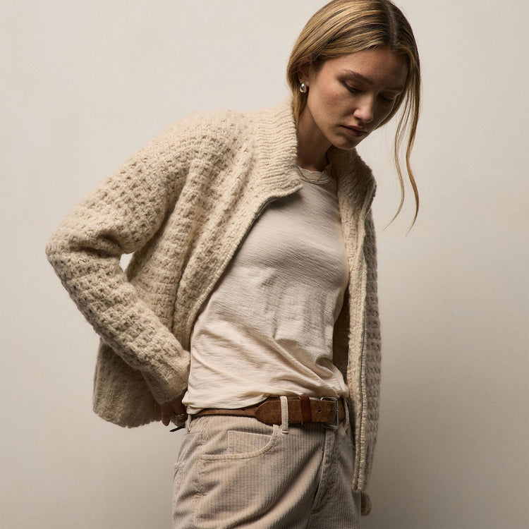 Sheer Slub Crew Neck Tee in Melon | James Perse Los Angeles