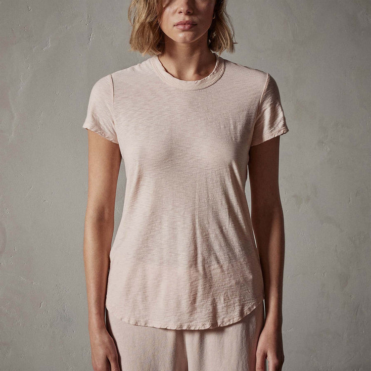 Sheer Slub Crew Neck Tee in Nougat | James Perse Los Angeles