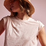 Sheer Slub Crew Neck Tee in Nougat | James Perse Los Angeles