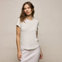 Sheer Slub Crew Neck Tee in Off White | James Perse Los Angeles