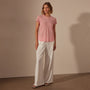 Sheer Slub Crew Neck Tee in Peony | James Perse Los Angeles