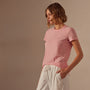 Sheer Slub Crew Neck Tee in Peony | James Perse Los Angeles