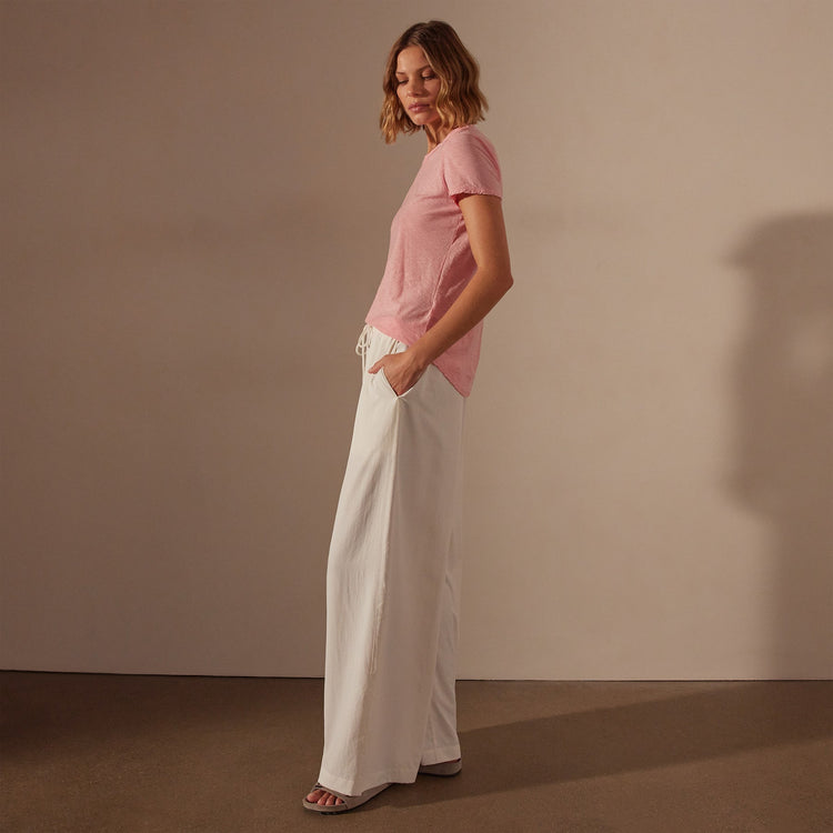 Sheer Slub Crew Neck Tee in Peony | James Perse Los Angeles