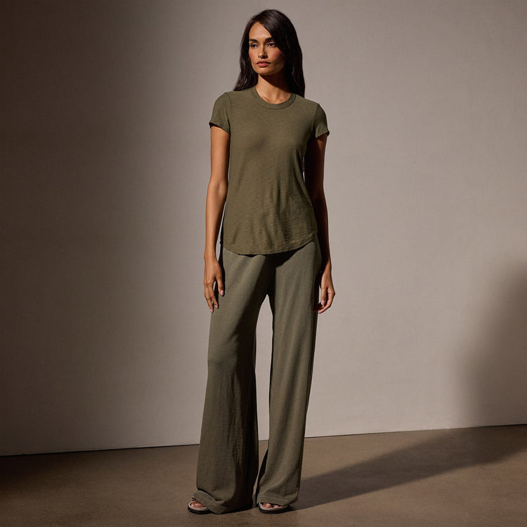 Sheer Slub Crew Neck Tee in Trooper | James Perse Los Angeles