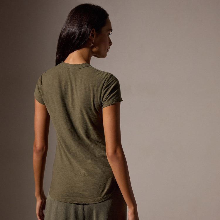 Sheer Slub Crew Neck Tee in Trooper | James Perse Los Angeles