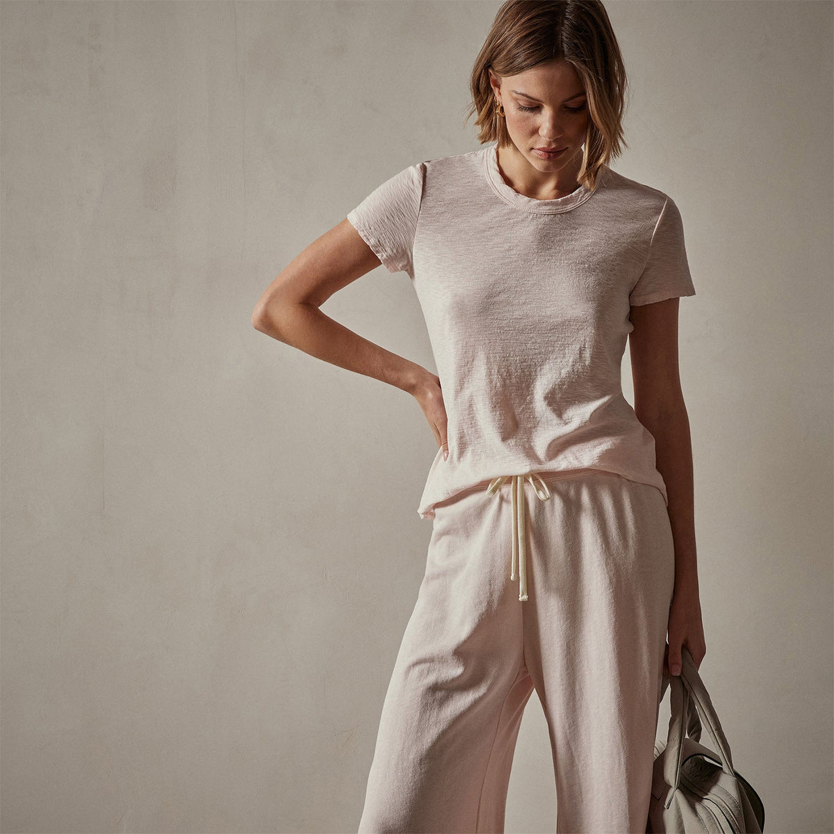 Sheer Slub Crew Neck Tee in Zephyr | James Perse Los Angeles