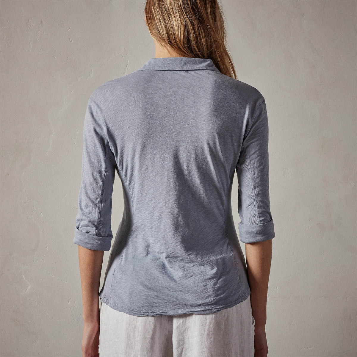 Sheer Slub Side Panel Shirt in Aura | James Perse Los Angeles 