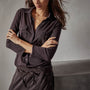 Sheer Slub Side Panel Shirt in Black Cherry | James Perse Los Angeles