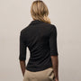 Sheer Slub Side Panel Shirt in Black | James Perse Los Angeles
