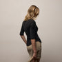 Sheer Slub Side Panel Shirt in Black | James Perse Los Angeles