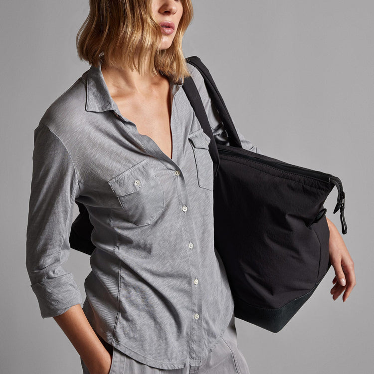 Sheer Slub Side Panel Shirt in Breeze | James Perse Los Angeles