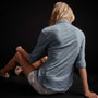 Sheer Slub Side Panel Shirt in Bluestone | James Perse Los Angeles