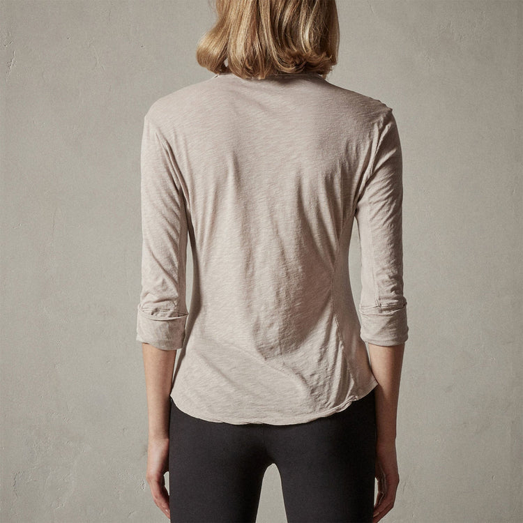 Sheer Slub Side Panel Shirt in Calamine | James Perse Los Angeles