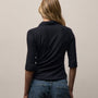 Sheer Slub Side Panel Shirt in Deep | James Perse Los Angeles